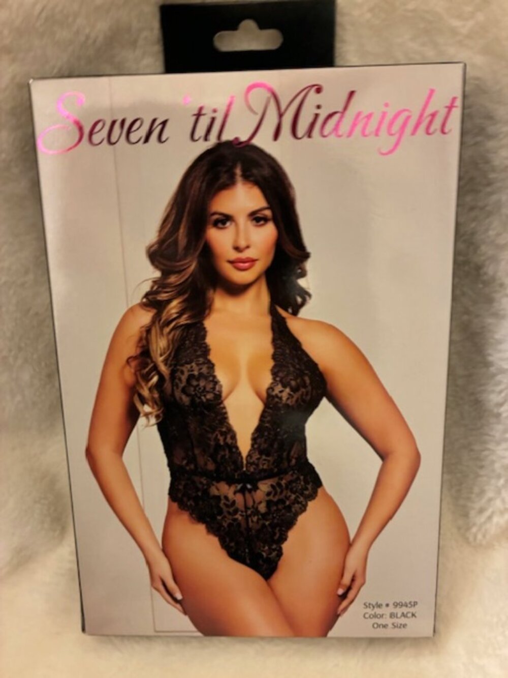 Floral Lace Teddy - One Size - Black Seven Til Midnight